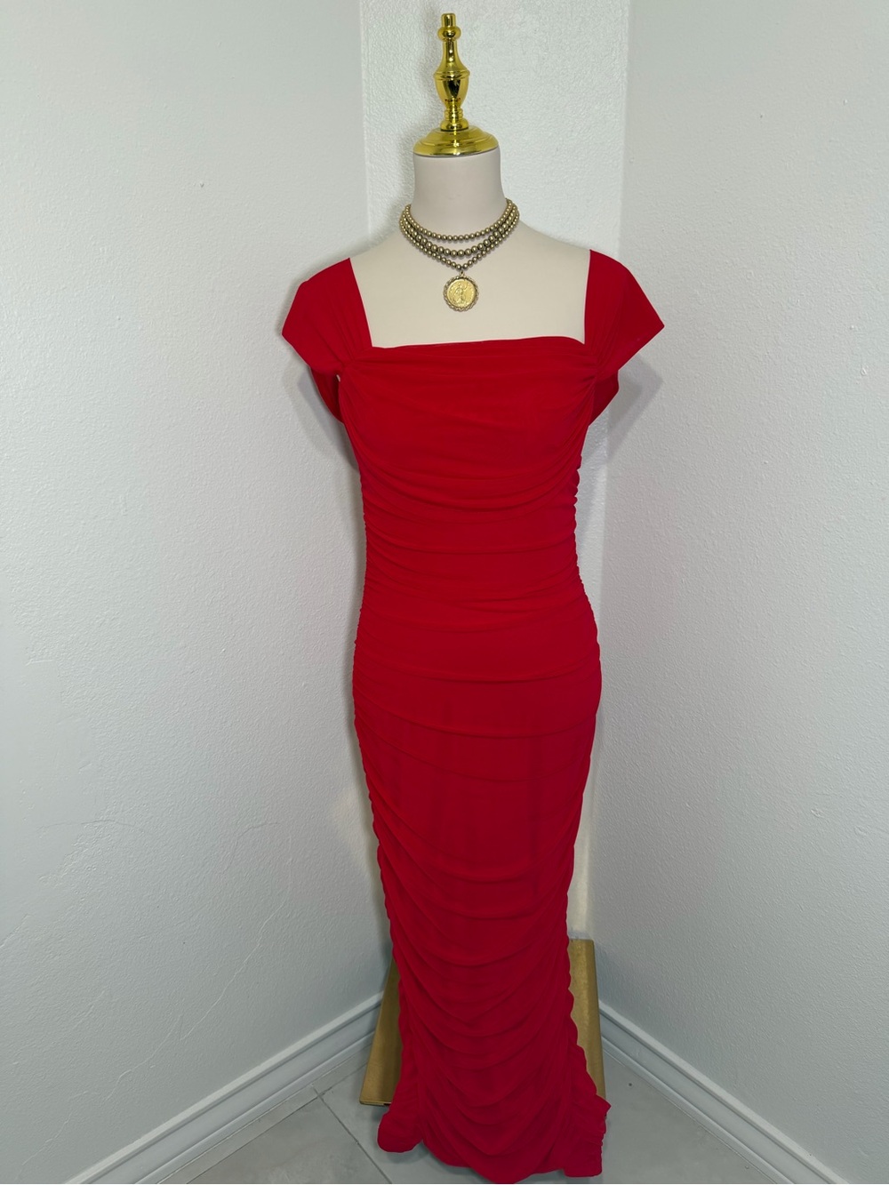 Red Bodycon Evening Gown